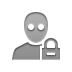 Lock, user, awake Gray icon