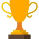 Champion, winner, trophy, cup, award Orange icon