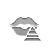 kiss, pyramid Gray icon