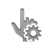 Gear, Hand, point Gray icon