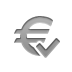 Currency, checkmark, sign, Euro Icon