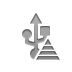 Usb, pyramid Gray icon