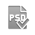 Psd, File, checkmark, Format Gray icon