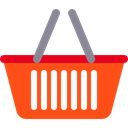 Supermarket, online store, shopping basket, Shopping Store, commerce OrangeRed icon