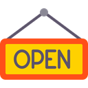 open, Business, signal, sign, commerce, Shop Gold icon