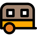 Camping, Holidays, summer, vehicle, Trailer, Caravan, transport Black icon
