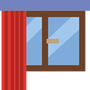 decoration, Curtains, window CornflowerBlue icon