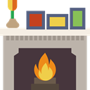 fireplace, living room, winter, Chimney, warm DarkGray icon