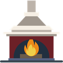 fireplace, winter, Chimney, warm, living room Black icon