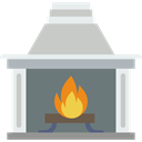 winter, warm, living room, fireplace, Chimney Gray icon
