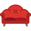 sofa, furniture, livingroom, Armchair, Comfortable Firebrick icon