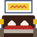 Comfortable, Bed, furniture, bedroom, Rest Black icon