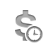 Currency, Dollar, sign, Clock DarkGray icon