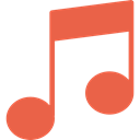 song, music, Quaver, interface, music player, musical note Tomato icon