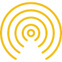 Multimedia, shapes, Wireless Connectivity, Connection, signal, Wireless Internet, interface Goldenrod icon