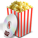 Dvd, popcorn, simple, nano Black icon
