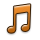 Orange, Note, music Black icon