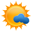 Cloud, minimal, sun, weezle Black icon