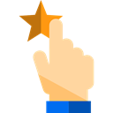 Hand Gesture, star, reward, Appreciation, award, Gestures Black icon