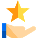 star, Premium, Gestures, superior, reward, Hand Gesture Black icon
