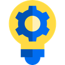 cogwheel, Tools And Utensils, settings, Idea, electricity, invention, Gear, Light bulb SandyBrown icon
