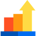 Diagram, graphics, Business, Benefits, Arrow, Stats, growth, statistics SandyBrown icon