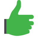 Hand, thumbsup LimeGreen icon
