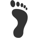 Footprint, right Black icon