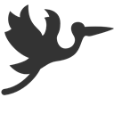Stork, Flying DarkSlateGray icon