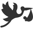 Stork, Flying, Bundle DarkSlateGray icon