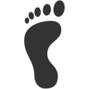 Left, Footprint Black icon