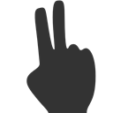 Finger, two DarkSlateGray icon