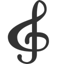 treble, clef Black icon