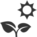 plant, under, sun Black icon