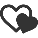 two, Hearts DarkSlateGray icon
