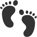 Feet, baby DarkSlateGray icon