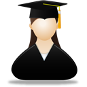 Graduate, Female Black icon