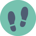 Shoeprints MediumAquamarine icon