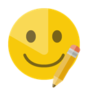 smiley, pencil Gold icon