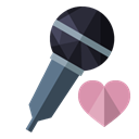 Heart, Microphone Black icon