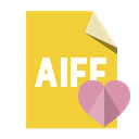 Format, Aiff, Heart, File Goldenrod icon