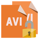 File, Lock, open, Format, Avi Chocolate icon