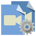 Gear, File, video, type CornflowerBlue icon