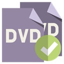 Dvd, checkmark, File, Format LightSlateGray icon