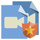 video, type, File, shield CornflowerBlue icon