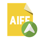 Format, Aiff, aiff up, File, Up Goldenrod icon
