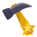 star, hammer Black icon