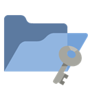open, Key, Folder SkyBlue icon