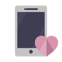 phone, Heart DarkSlateGray icon