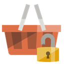 Lock, Basket, open, shopping Black icon